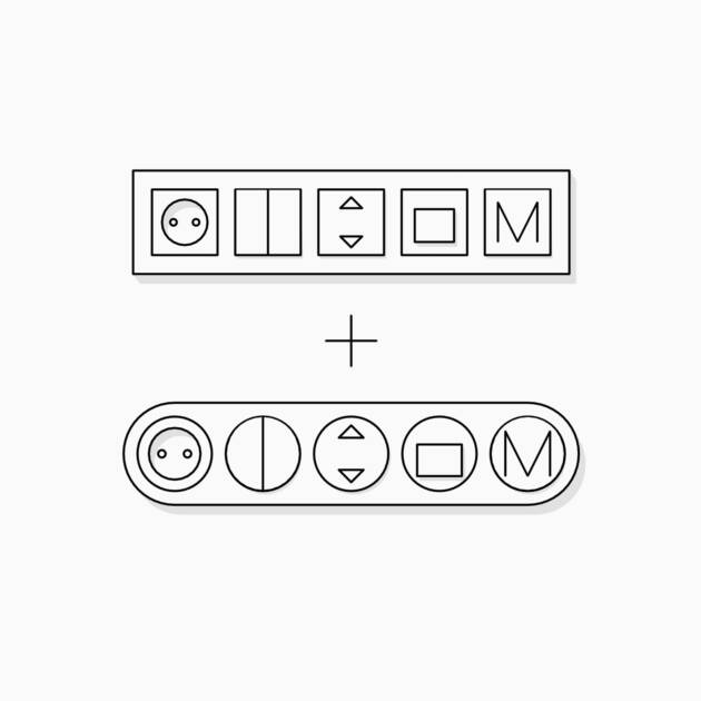Sockets 2-in-1 (rectangular and round)